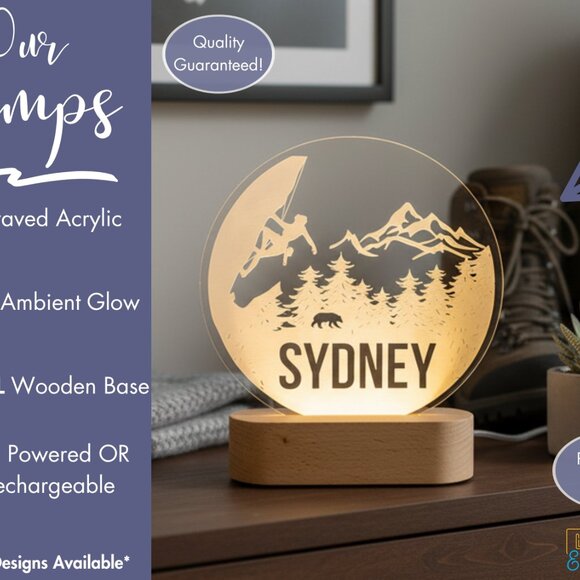 Custom Rock Climbing LED Night Light – Gift for Adventure Lovers - Picture 3 of 8